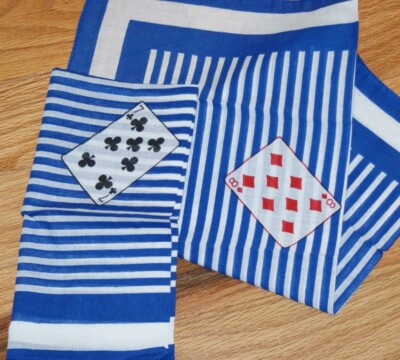Card Impression Handkerchiefs SET OF TWO DIFFERENT VALUES (8D and 7C)       TMGS
