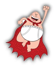 Captain Underpants Cartoon Sticker Bumper Decal - ''SIZES''