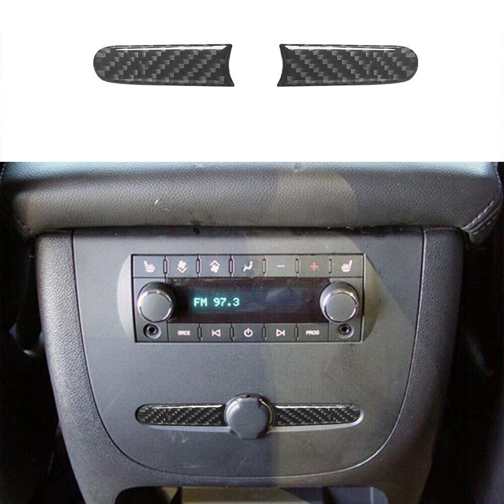 2pcs For Silverado/Tahoe/Yukon Carbon Fiber Rear Cigarette Lighter Cover  Trim