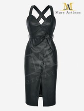 Women's Body Con, Genuine Cowhide Leather Gothic Steampunk Body Con Dress,
