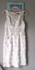 Vintage Adrianna Papell Ivory Dress With Pearls & Embellishment  Size 8⚘️