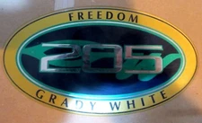 GRADY WHITE 205 FREEDOM HULL NAME DECAL (2-3/4" x 5")  #10-0393  -  NEW OEM