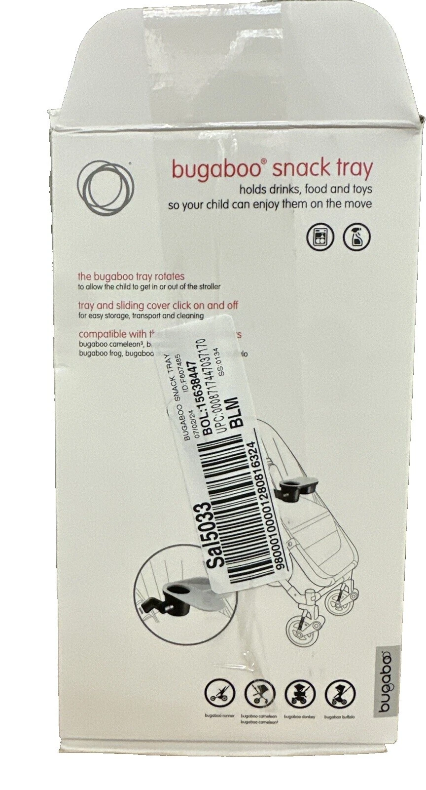 Bugaboo 小孩儿童推车杯架、零食托盘