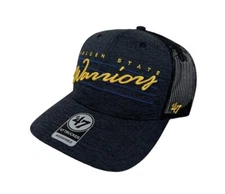 NEW Golden State Warriors '47 Brand Snapback Hat Navy Yellow Trucker NBA Cap