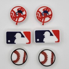 MLB New York Yankees Baseball Team For Crocs Shoe Charms Jibbitz - 6 Pieces