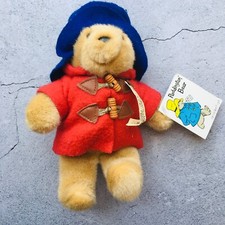 Eden Paddington Bear Red Felt Coat Blue Hat Teddy Bear Plush 10" NEW