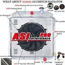 3 Row Radiator Shroud Fan + Relay For 1955 1956 1957-1959 GMC Truck Pickup