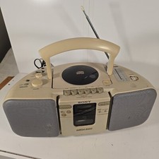 Sony CFD-21 Mega Bass Boombox CD/Cassette Recorder Radio Work CD/Cassette Don't