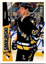 Bryan Smolinski autographed hockey card Pittsburgh Penguins 1996 Upper Deck #218