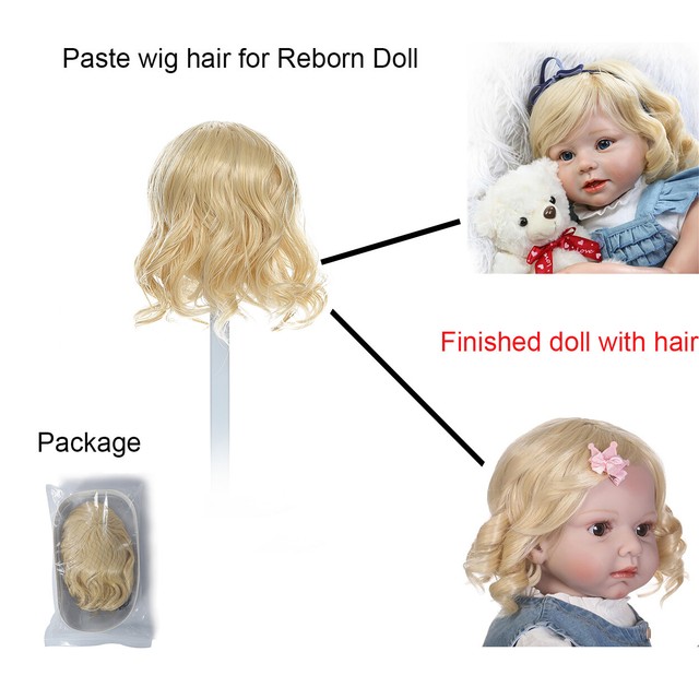Real Look Reborn Baby Dolls Wigs Blonde Hair Girls Wig for 28inch