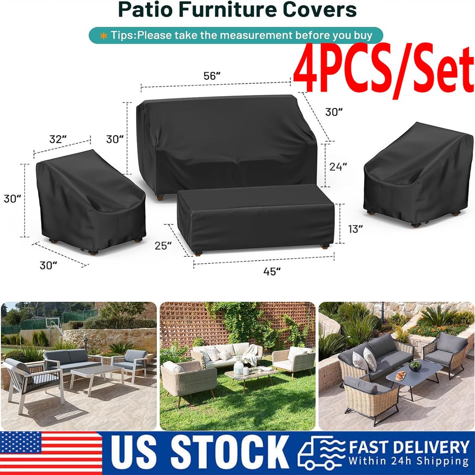 Patio Furniture Covers 4 Piece Outdoor Veranda Patio Garden Furniture
