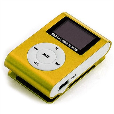Mini Portable MP3 Music Player Metal Clip-on MP3 Player With LCD Screen OKPO