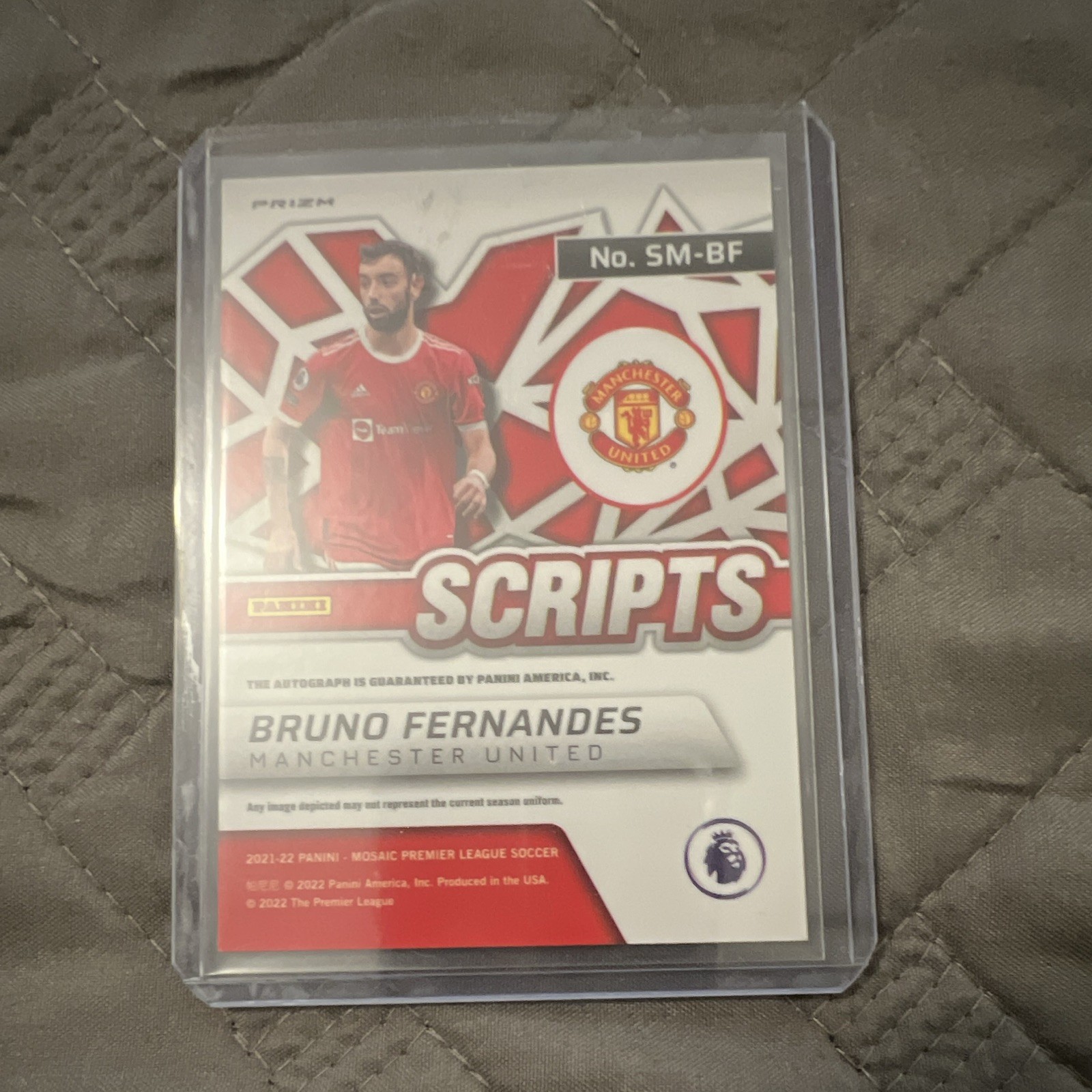 Panini Mosaic Premier League 2021-22 Bruno Fernandes Scripts Auto SM-BF view 2