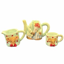 Mini Resin Mouse Tea Set Figurines Cottagecore Fairy Garden Decor