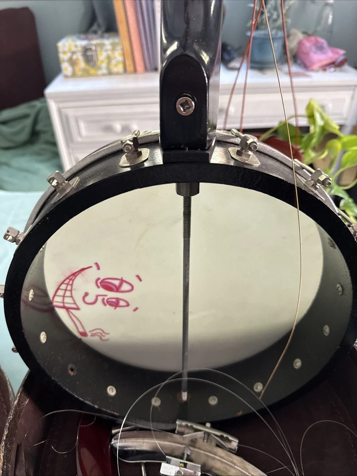 Banjo tenor vintage Kay de 4 cuerdas espalda abierta. - Fijador superior o para piezas. Foto 2 de 4