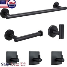 6pcs Bathroom Hardware Accessories Set Towel Bar Set Black