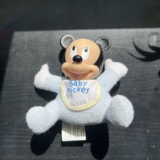 Disney Baby Mickey Mouse Plush Stuffed Terrycloth Toy 4.5" Doll Vintage 90s