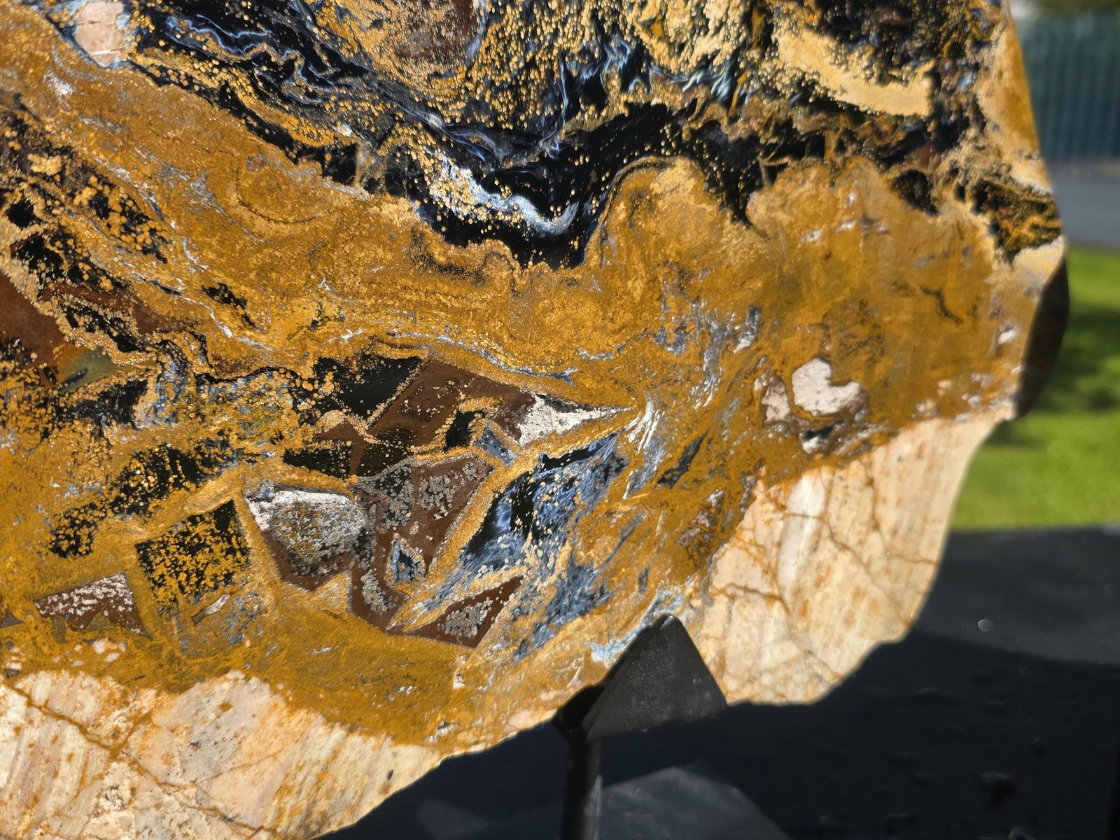 Very Large Pietersite Crystal Pair Mounted 35KG