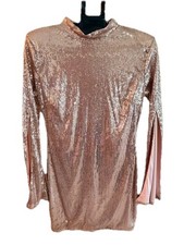 NWT Fashion Nova rose gold sequin dress size large