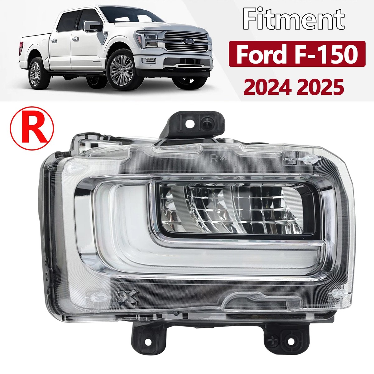 For 2024 2025 Ford F150 RL3Z-15200-A Right Passenger LED Fog Lamp