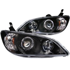 Anzo For 2004-2005 Honda Civic Projector Headlights With Halo Black Housing 