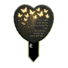 Heart-Shaped Butterfly Memorial Garden Stake: Waterproof Acrylic Grave Marker