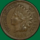 1907 Indian Head Cent Choice Extremely Fine XF+ Coin #42839