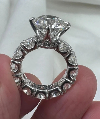 RARE 8.50 Ct Certified Round White Diamond Solitaire Band Ring In 925 Silver