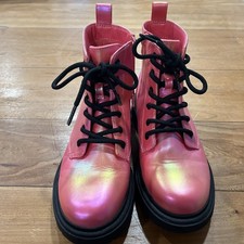 Art Class Girls Pink Pearlescent Combat Boots - Size 3