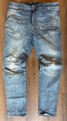 G-Star Raw 5620 3D Slim Blue Denim Pants 32x32 Men's Jeans Knee