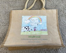 Waitrose 10 Year Anniversary In Scotland Jute Bag For Life 15”x11”