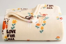 Dogs Love Fur All Soft Plush Throw Blanket 5' x 6 ft - The Big One - New