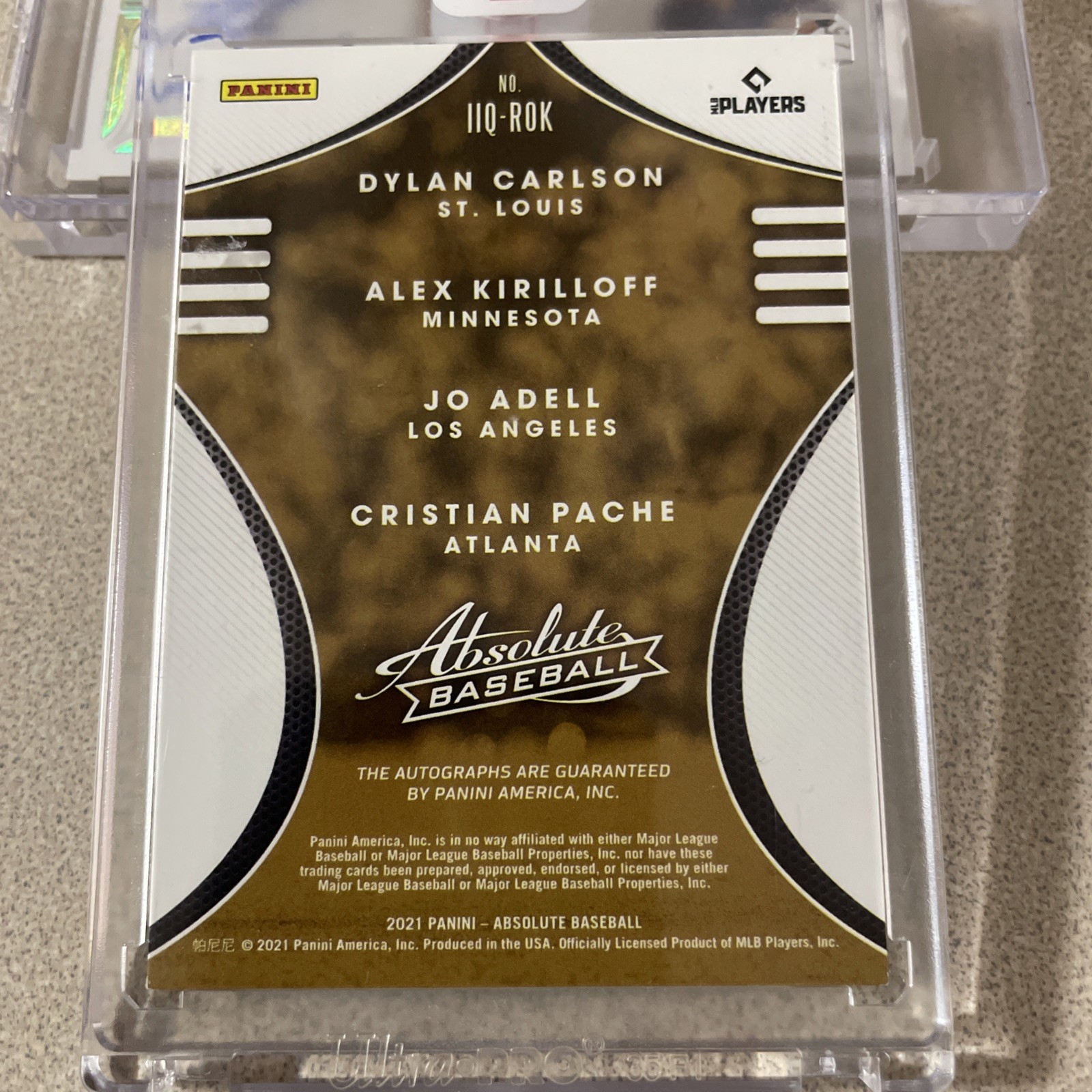 2021 Flawless /25 & Absolute Ink Quads /25 Adell Kirilloff Carlson Patch Auto view 4