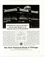 1940 First National Bank Of Chicago Merchandise Mart at Night Vintage Print Ad