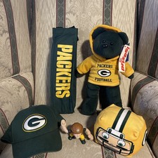 NFL Green Bay Packers Teddy Bear NWT  Bottle Holder Hat Plush Action Figure Lot