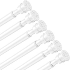 Tension Curtain Rod 26 to 48 Inch Adjustable Tension Rods 6 Pack Expandable Spri
