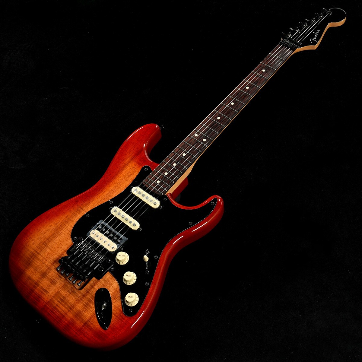 Fender FSR MIJ Hybrid II Stratocaster HSS Koa Top Black