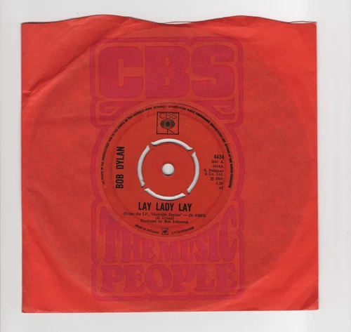 BOB DYLAN - 'Lay Lady Lay' 7" 45rpm CBS VG/VG 1969 (CBS 4434)