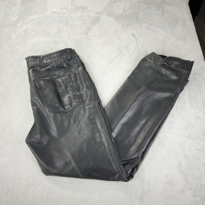 Rudsak Men Sz 34 W X 31 L 100% Genuine Leather Straight Leg Pants Made Pakistan