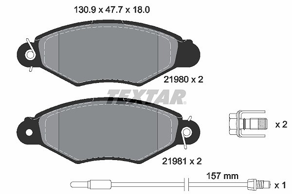 Textar Bremsbelagsatz, Scheibenbremse Vorderachse U.A. FüR Nissan, Renault-image