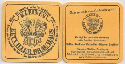 Small Eltville brewery - old beer mat ''beer as true - as it used to be''