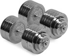200 LB Adjustable Chrome Dumbbell Set Pair of 100 LB Dumbbells Durable Chrome