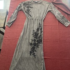 Asos Design Women Long Sleeves Dress Faded Black Size 4