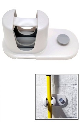 Single Tool Holder - Adhesive Wall Mount Storage Hanger for Mops and Brooms