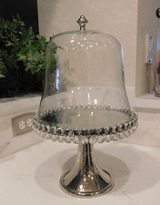 Stunning & Unique Cake Pedestal Stand Anokha Designs 16.5 inches tall Crystals