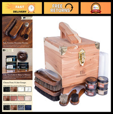 Premium Cedar Shoe Shine Valet Set Leather Care Kit for Polished Footwear