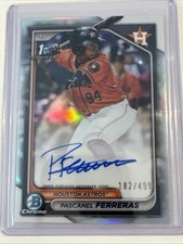2024 Bowman Chrome Pascanel Ferreras Auto Refractor 1st #182/499 Astros