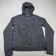 Outdoor Voices Jacket Womens Small Black Hooded 1/4 Zip Windbreaker Lightweight