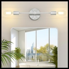 2-Light Brushed Nickel Vanity Lights for Bathroom, Silver Bathroom Lighting F...