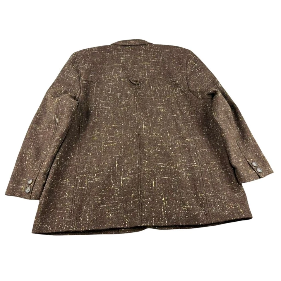 Blazer Mujer Vintage Elisabeth Liz Claiborne 20 Marrón Lana Seda Lino Rayón Foto 2 de 4